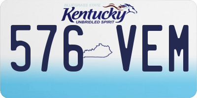 KY license plate 576VEM
