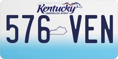 KY license plate 576VEN