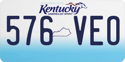 KY license plate 576VEO