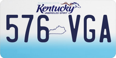 KY license plate 576VGA
