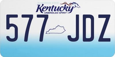 KY license plate 577JDZ