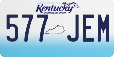 KY license plate 577JEM