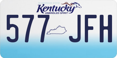 KY license plate 577JFH