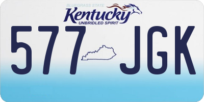 KY license plate 577JGK