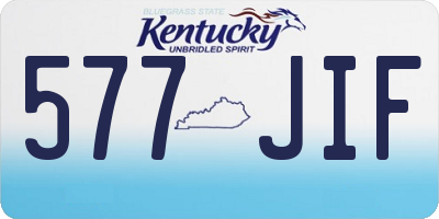KY license plate 577JIF