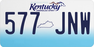 KY license plate 577JNW