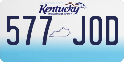 KY license plate 577JOD