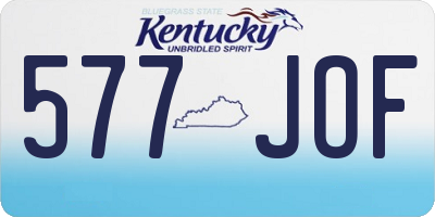 KY license plate 577JOF