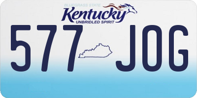 KY license plate 577JOG