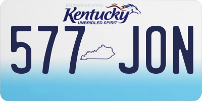 KY license plate 577JON