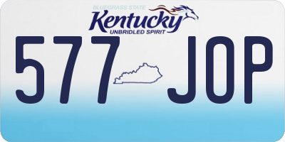 KY license plate 577JOP
