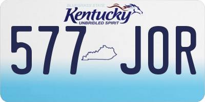 KY license plate 577JOR