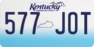 KY license plate 577JOT