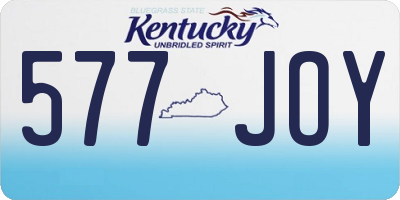 KY license plate 577JOY