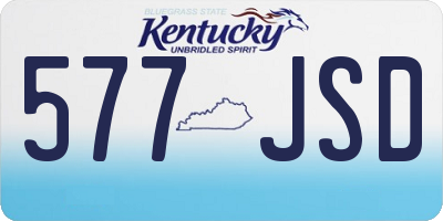KY license plate 577JSD