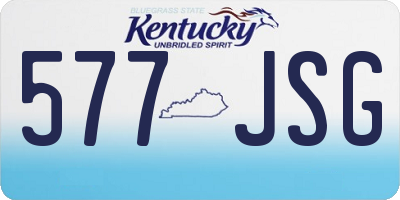 KY license plate 577JSG