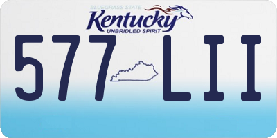 KY license plate 577LII