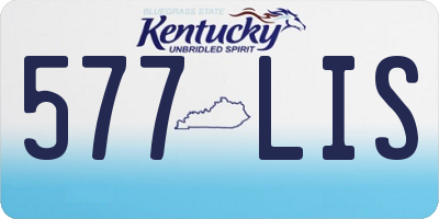 KY license plate 577LIS