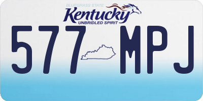 KY license plate 577MPJ