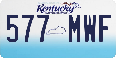 KY license plate 577MWF