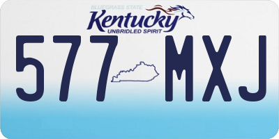 KY license plate 577MXJ