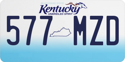 KY license plate 577MZD