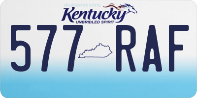 KY license plate 577RAF