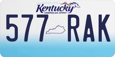 KY license plate 577RAK