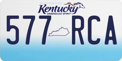 KY license plate 577RCA