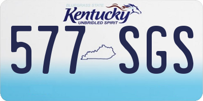KY license plate 577SGS