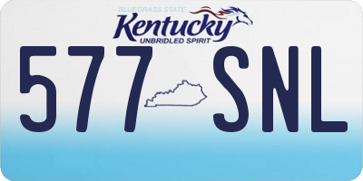 KY license plate 577SNL