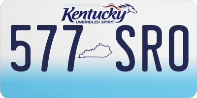 KY license plate 577SRO