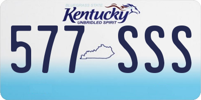 KY license plate 577SSS