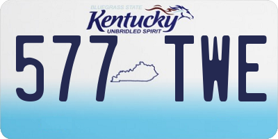 KY license plate 577TWE