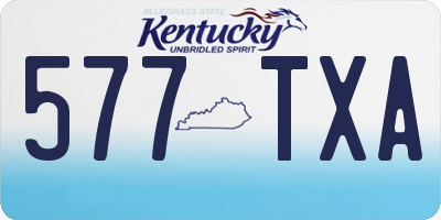 KY license plate 577TXA