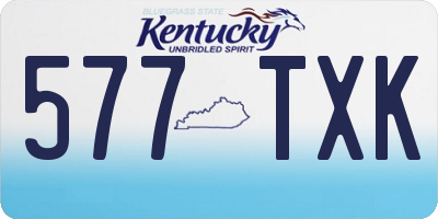 KY license plate 577TXK
