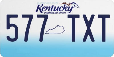 KY license plate 577TXT