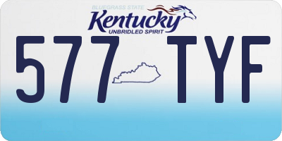 KY license plate 577TYF