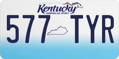 KY license plate 577TYR