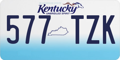 KY license plate 577TZK