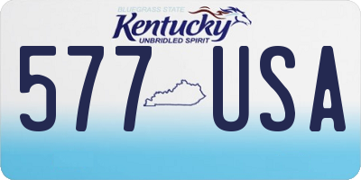 KY license plate 577USA