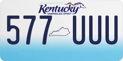 KY license plate 577UUU