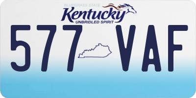 KY license plate 577VAF