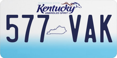 KY license plate 577VAK