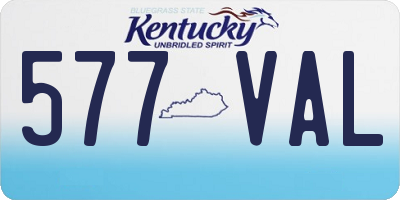 KY license plate 577VAL