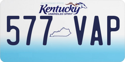 KY license plate 577VAP