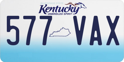 KY license plate 577VAX