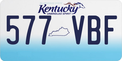 KY license plate 577VBF