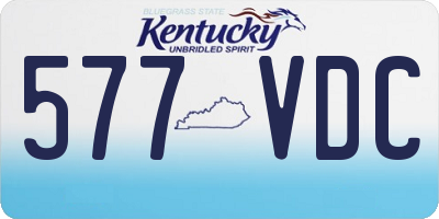 KY license plate 577VDC
