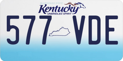 KY license plate 577VDE